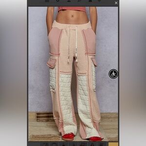 POL Pink and Cream Track Pants